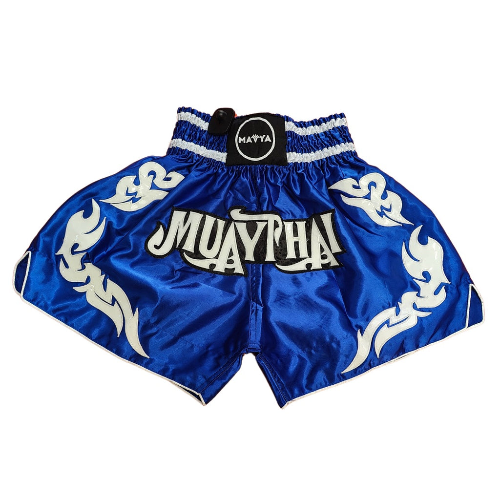 Mavya Muay Thai Shorts Front Blue.jpg