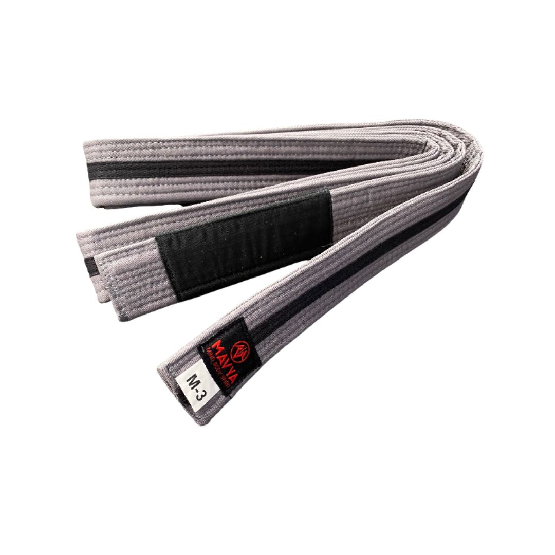 Mavya BJJ Belt kids Ranked Black and Grey.jpg