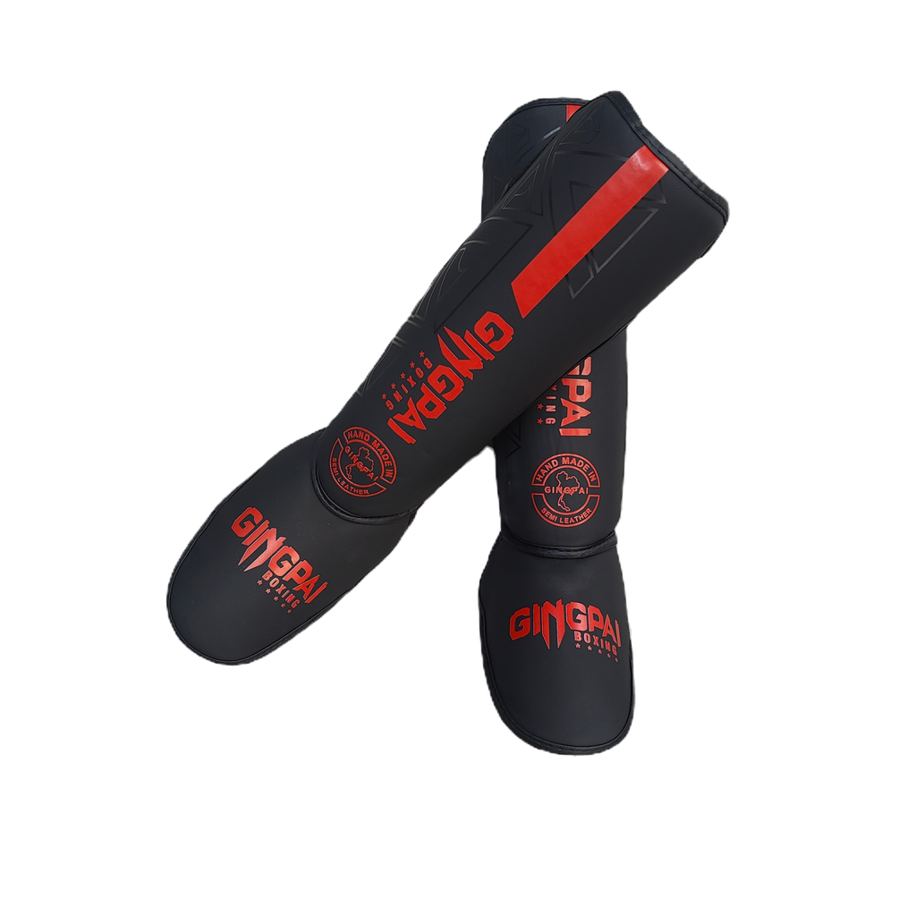Gingpai Shin Guards Black and Red Pair.png