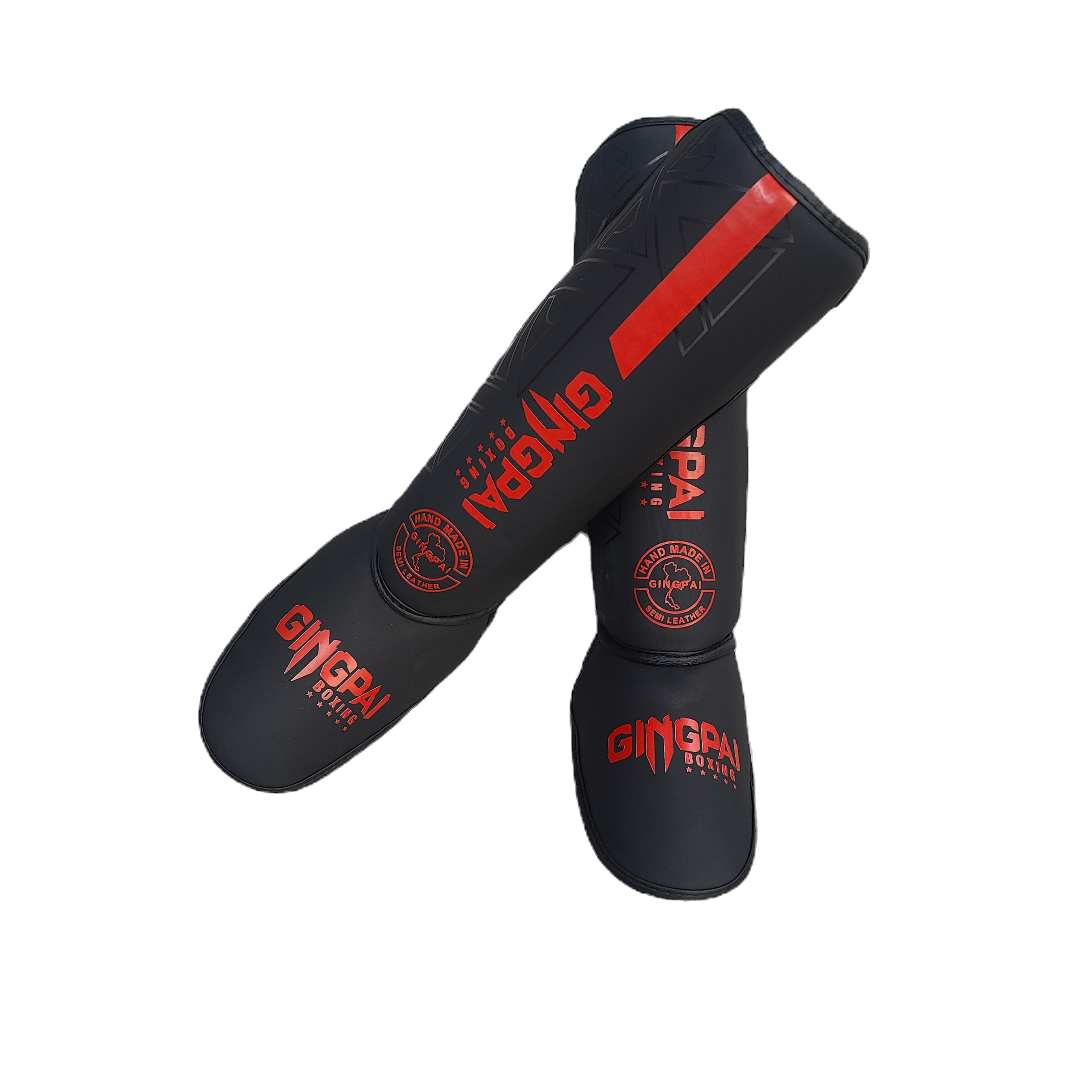 Gingpai Shin Guards Black and Red Pair.png