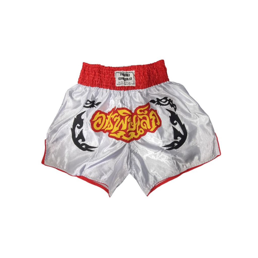 FSNZ Adults Muay Thai Shorts white and red.jpg
